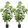 thumbnail image 1 of RosyHaven 4ft Real Touch Faux Hydrangea Tree Outdoor with Realistic & Waterproof Premium Latex Flowers,2Pack 48"Artificial Hydrangea Tree,Fake Outdoor Plants for Porch Patio Garden Room Decor,Green, 1 of 7