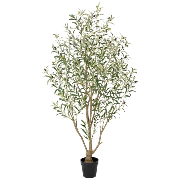 RosyHaven 6ft Super Full Artificial Olive Tree Indoor, 72" Large Faux Olive Tree with Realistic Leaves and Branches, Vibrant Fruits for Living Room Corner Bedroom Garden Porch Balcony Outdoor Decor