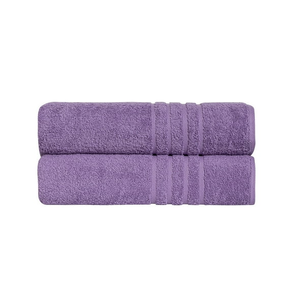 Rosyn Home Hotel Quality 100% Turkish Cotton 35" x 70" 2 Pieces Oversized Bath Sheet Purple
