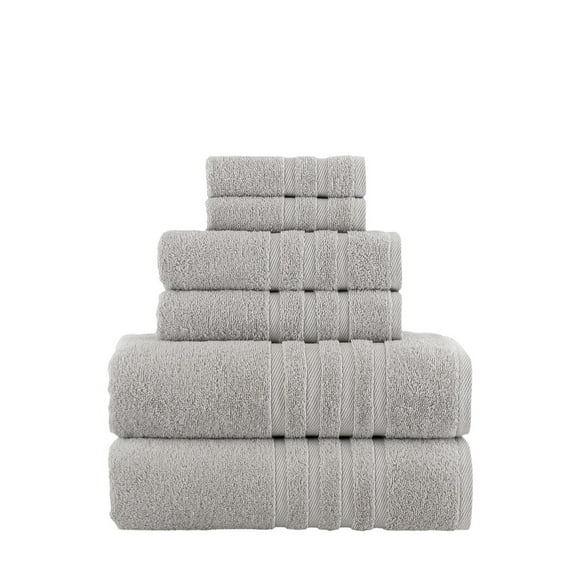 Rosyn Home Hotel Quality 100% Turkish Cotton 6 Piece Bath Towel Set Gray