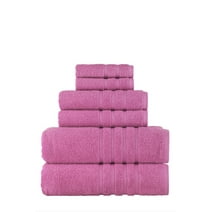 Rosyn Home Hotel Quality 100% Turkish Cotton 6 Piece Bath Towel Set Pink