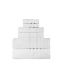 Rosyn Home Hotel Quality 100% Turkish Cotton 6 Piece Bath Towel Set White