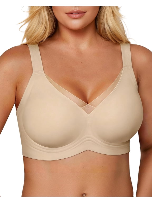 Women's Seamless Bras No Underwire Lace Cups Up Bras Soft Wireless Comfort Bralettes Full Coverage