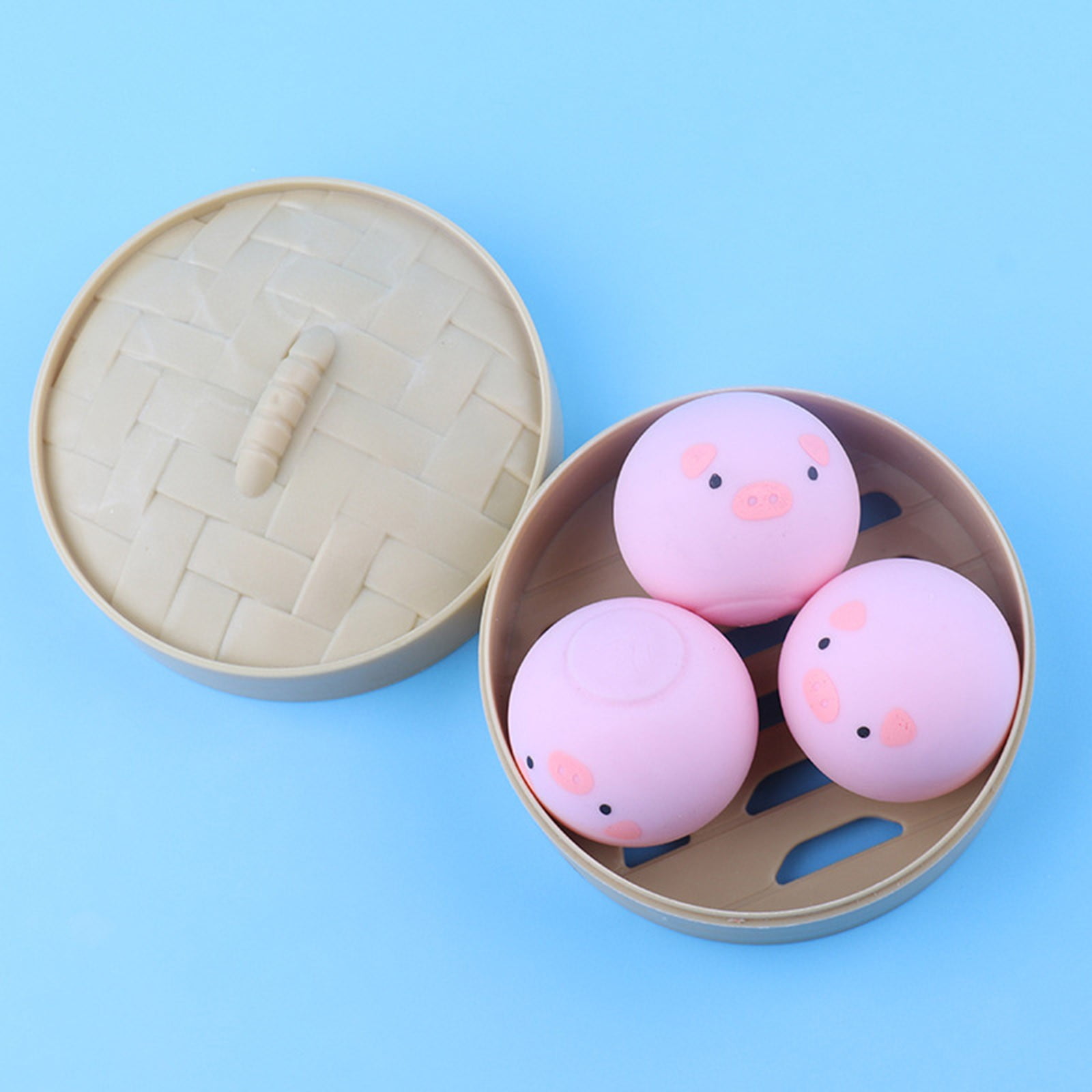 Rot 6 Cm Push Bubble Games Sausage TPR Food Steamer Piglet Bun Flour ...