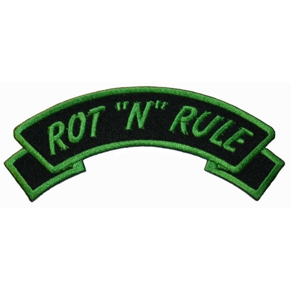 Rot 'N' Rule Name Tag Zombie Horror Kreepsville Embroidered Iron On Applique Patch