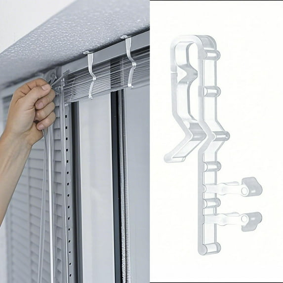 RotHome 2 Inch Hidden Channel Valance Clips for Blinds, Clear Plastic Retainer Clips for Faux Wood Blinds, Replacement Parts for Venetian Blinds, Window Valances for Home, 1 Pc