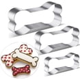 thumbnail image 1 of RotHome 3-Piece Stainless Steel Dog Bone Cookie Cutters Set, Mini Small Large Sizes Biscuit Cutters for Baking Homemade Dog Treats, Pet Theme Party Dessert Shaped Pastry Cutters, 1 of 10