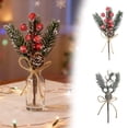 thumbnail image 1 of RotHome Artificial Greenery Picks Christmas Pine Needle Branches with Natural Small Pine Cones Red Holly Berry Stems for Xmas Wreath Decor 1 Pack, 1 of 6