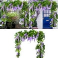 thumbnail image 1 of RotHome Artificial Wisteria Hanging Flowers Silk Vine Garland Faux Purple Wisteria Flowers Vines for Wedding Arch Party Garden Home Decor Table Backdrop 1 Pc, 1 of 5