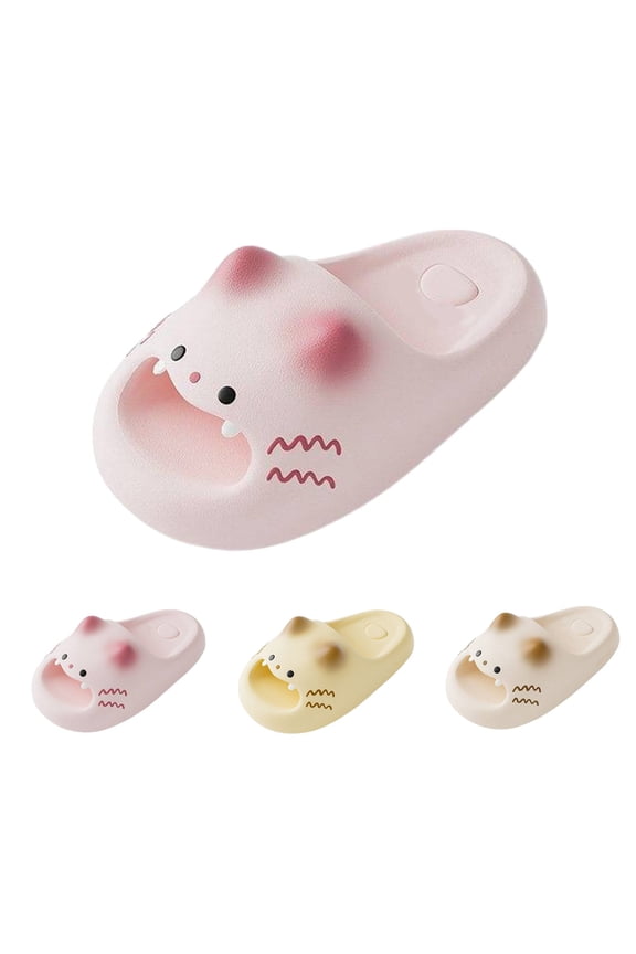 Cartoon Animal Slippers for Women and Men, Cute Cat Slides, Soft Lightweight Shower Sandals, Non-Slip Indoor Bathroom Shoes, Comfy Novelty Footwear