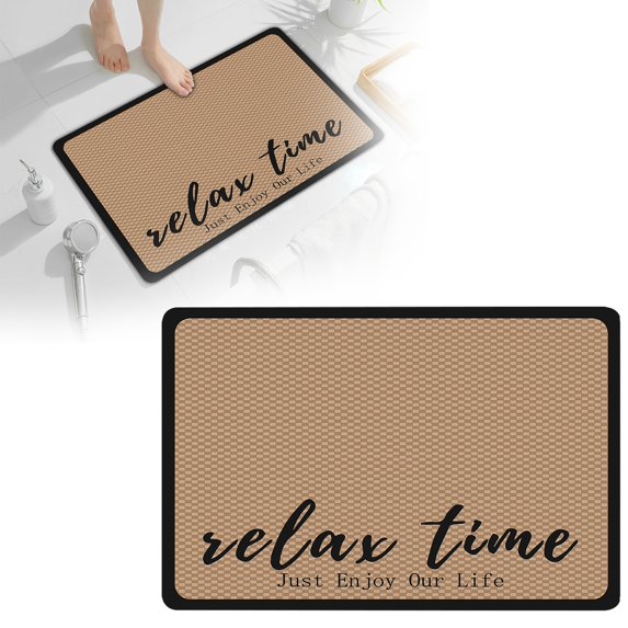 RotHome Dish Drying Mat for Kitchen Counter - Absorbent Coffee Bar Mat with Rubber Backing, Stain Hiding Design, Fit Under Coffee Maker, Espresso Machine, Pot, Dish Rack, 12"x16", Brown