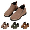thumbnail image 1 of RotHome Dress Boots for Women Chunky Heels Platform Retro Leather Pointed Toe Side Zipper Ankle Booties Comfort Non-Slip Slip On Casual Shoes, 1 of 9