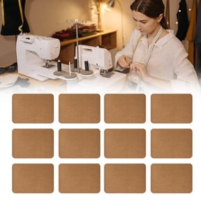 RotHome Fabric Iron on Patches for Clothes Jeans Pants Mending and Decorating Strong Sticky Backing Heavy Duty DIY Craft Repair Patches Brown 12PCS