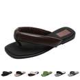 thumbnail image 1 of RotHome Flip Flops Platform Thong Sandals for Women Open Round Toe Comfy Slip on Flats Casual Summer Beach Slide Stone Decor Vacation Party Shoes Wedge Style, 1 of 6