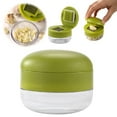 thumbnail image 1 of RotHome Garlic Press and Mincer with Container, Manual Vegetable Chopper with Stainless Steel Blades, Handheld Garlic Crusher Slicer Dicer for Kitchen, Mini Gadgets Tool – Green, 1 of 7