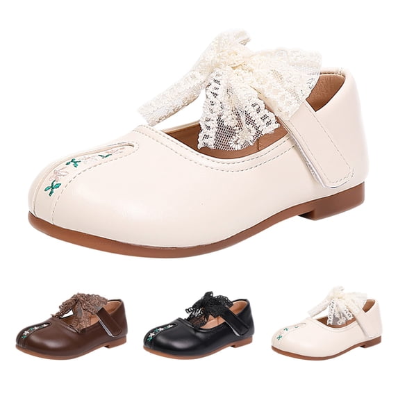 RotHome Girls Dress Shoes Toddler Mary Janes Flats Perforated Oxford Round Toe Non-Slip Flexible Soft Sole Breathable Lightweight Classic T-Strap Uniform Dressy Footwear