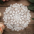 thumbnail image 1 of RotHome Lace Doilies Round Placemats Vintage Crochet Design 8 Inch Cotton Linen Handmade Single Piece for Table Centerpiece Dining Room Decor Wedding Rustic, 1 of 8
