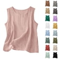 thumbnail image 1 of RotHome Loose Fit Linen Tank Top Womens Crewneck Sleeveless Casual Vest Tops for Women Summer Outfits 2026 Resort Wear Lightweight Gauze Natural Fiber, 1 of 8