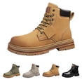 thumbnail image 1 of RotHome Men’s Leather Combat Boots Platform Chunky Lug Sole Lace-up High Top Ankle Booties Non-Slip Round Toe Business Casual Work Boots, 1 of 6