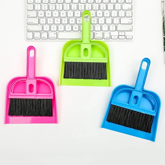 RotHome Mini Broom and Dustpan Set Compact Hand Brush and Dust Pan Combo for Quick Cleaning Small Whisk Broom Set for Tabletop Keyboard Sofa Car Desk Home Office 1 Packv