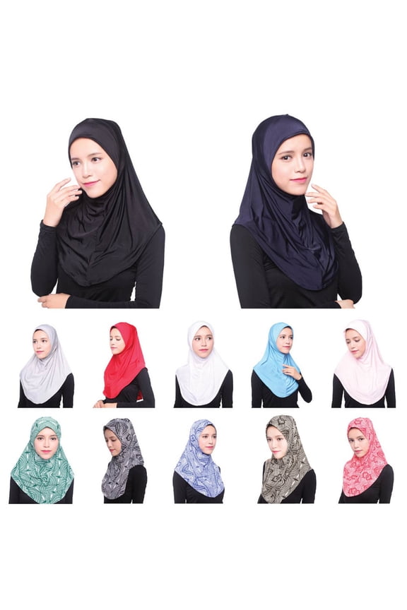 Modal Hijab Cap Adjustable Muslim Stretchy Turban Full Cover Shawl Cap Full Neck Coverage Breathable Soft Lightweight Undercarf for Women