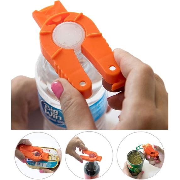 RotHome Multifunctional Bottle and Can Opener for Weak Hands and Seniors, Ergonomic Twist-Off Water Bottle Gripper and Pull Tab Lid Opener Tool, 1 Pack
