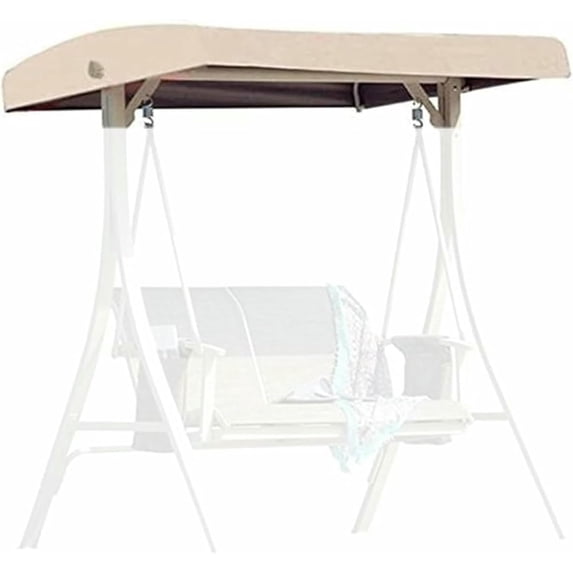 RotHome Patio Swing Canopy Replacement Cover Universal 3 Seater Outdoor Swing Top Cover Waterproof UV Resistant Replacement Canopy for Garden Porch Swing with Canopy Beige