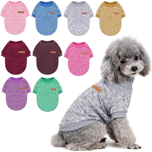 RotHome Pet Apparel Warm Dog Sweater Soft Stretchy Fleece Knit Material Easy Care Machine Washable Puppy Clothes for Small Dogs Cats 1 Pack
