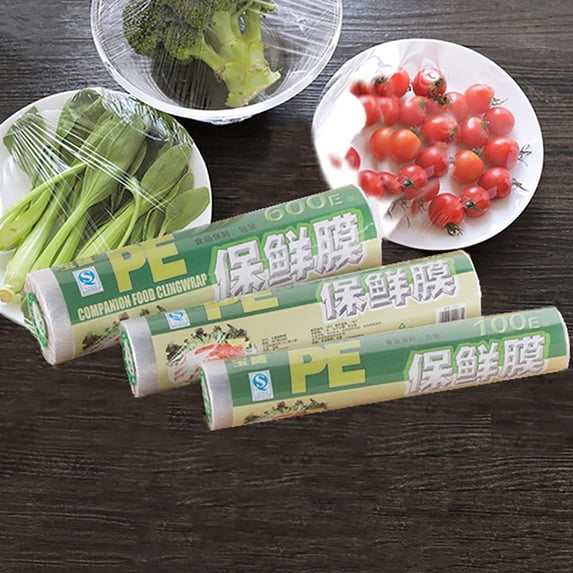 RotHome Plastic Food Wrap Professional 12 Inch Standard Size Cling Film BPA-Free Polyethylene Kitchen Wrap for Food Service Restaurant Use