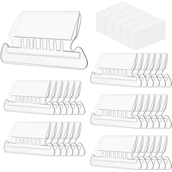 RotHome Plastic Hanging File Folder Tabs, Clear Insertable Design for Folders and Inserts, Versatile Office Organization and Filing Supplies, 25 Pcs