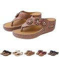 thumbnail image 1 of RotHome Sandals Women Wedge Heels Platform Thong Flip Flops Dressy Casual Comfortable Slip On Summer Womens Shoes Soft Cushioned Footbed, 1 of 8