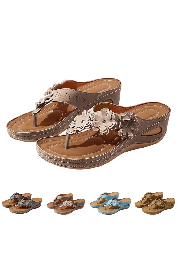 Sandals Women Wedge Platform Flip Flops Summer Comfort Walking Dressy Casual Sandalias de Mujer Orthopedic Cushion Non Slip