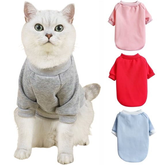 RotHome Small Dog Shirts for Small Dogs and Cats Cotton Blend Pet Pullover T-Shirt for Hairless Sphynx Cat Clothes Comfortable Kitten Apparel Post-Surgery Recovery Suit Red Small