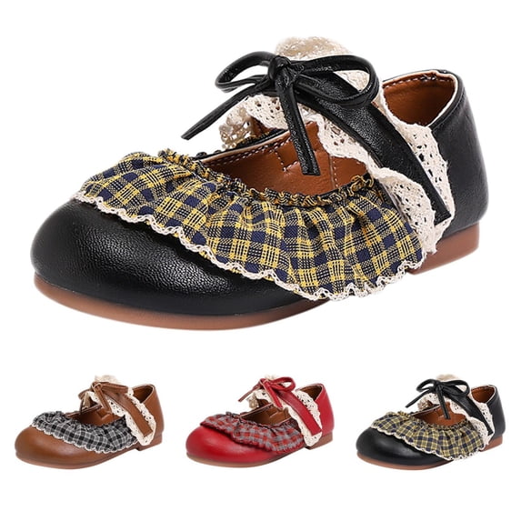 RotHome Toddler Little Girls Flats Dress Shoes, Mary Jane Ballet Style Pumps with Bowknot Non-Slip Sole for Party Wedding Princess, Soft Breathable Lining