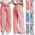 thumbnail image 1 of RotHome Women Jeans Baggy Jeans Women Wide Leg Jeans for Women High Waisted Stretchy Straight Leg Denim Pants with Pockets Loose Fit Comfortable Everyday Wear Casual Bottoms, 1 of 10