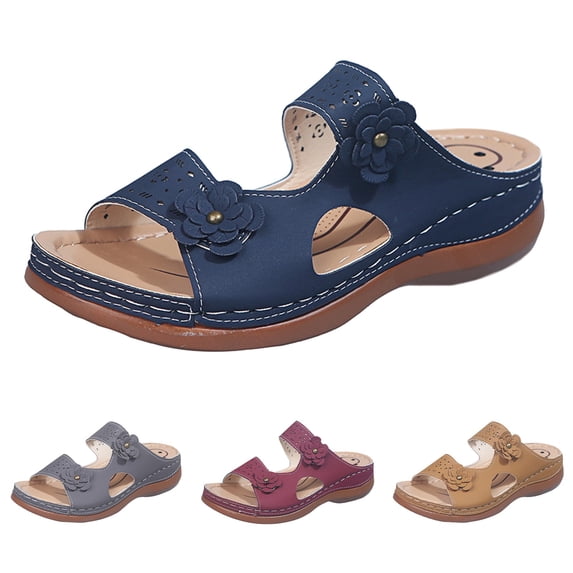 RotHome Women Sandals Wedge Sandals for Women Platform Sandals Women Dressy Summer Slides Comfortable Walking Shoes Orthopedic Sandals Casual Wide Width