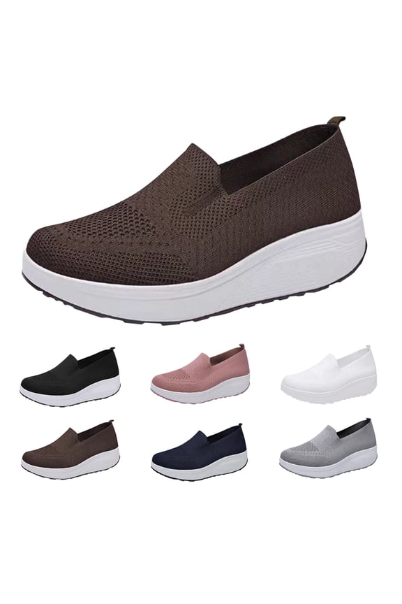 Women's Non-Slip Work Shoes, Comfortable Orthopedic Walking Sneakers with Arch Support, Breathable Mesh Slip-Ons, Ideal for Nurses and Standing