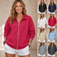 thumbnail image 1 of RotHome Women's Plus Size Fleece Lined Full Zip Up Jacket Oversized Drop Shoulder Collared Sweatshirt with Pockets Comfy Long Sleeve Casual Fall Winter Coat XXL, 1 of 10