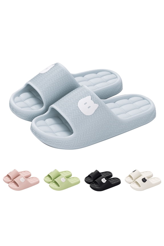 Women's Sandals Cute Cat EVA Platform Slides Anti-slip Soft Open Toe Mute Cloud Sandals for Shower Bedroom Indoor Outdoor House Slippers