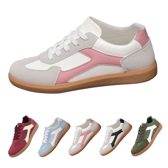 RotHome Women’s Walking Shoes Fashion Retro Sneakers with Foam Insole Non-Slip Breathable Mesh Workout Athletic Low Top Cute Casual Lightweight Comfort Pink