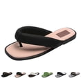 thumbnail image 1 of RotHome Womens Sandals Platform Flip Flops Dressy Comfy Open Round Toe Stone Slip on Flats Casual Summer Beach Vacation Slide Thong Sandals Wedge Heel Party, 1 of 8