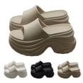 thumbnail image 1 of RotHome Womens Slip On Sandals Comfortable Cloud Slides Open Toe Round Platform Non Slip Bathroom Shower Slippers Soft Cushion Lightweight Beach Walking Sandals Summer Casual, 1 of 7