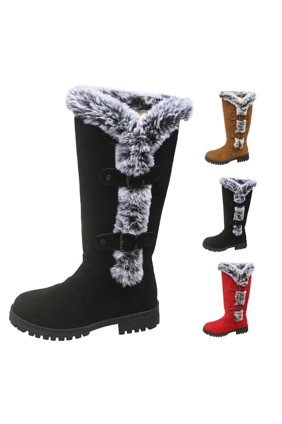 Women’s Snow Boots Waterproof Insulated Mid-Calf Winter Boots for Women Faux Fur Lined Suede Anti-Slip Outdoor Comfortable Fashion Boots for Ladies