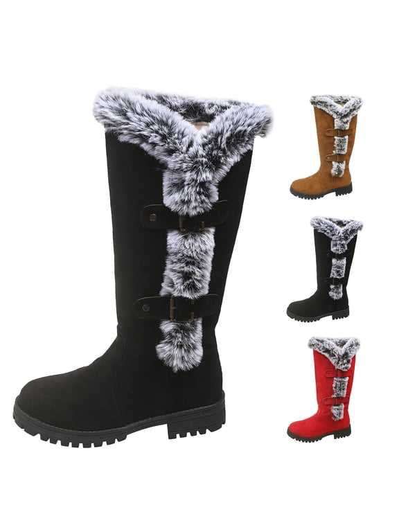 Women’s Snow Boots Waterproof Insulated Mid-Calf Winter Boots for Women Faux Fur Lined Suede Anti-Slip Outdoor Comfortable Fashion Boots for Ladies