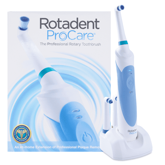 Rotadent ProCare® Professional Rotary Toothbrush, 2 Brush Heads, 1-Year Warranty