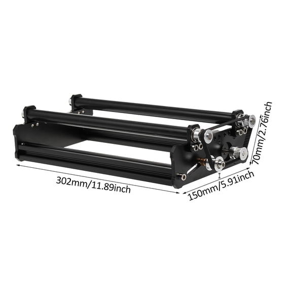 Rotary Axis for Laser Engraving Machine, All-Metal 360-Degree Rolling Rotating Shaft for Cylindrical Items, Black