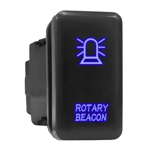 Rotary Beacon Blue Backlit Switch Tall Push Button 1.54"X 0.83" (Fit: Toyota)