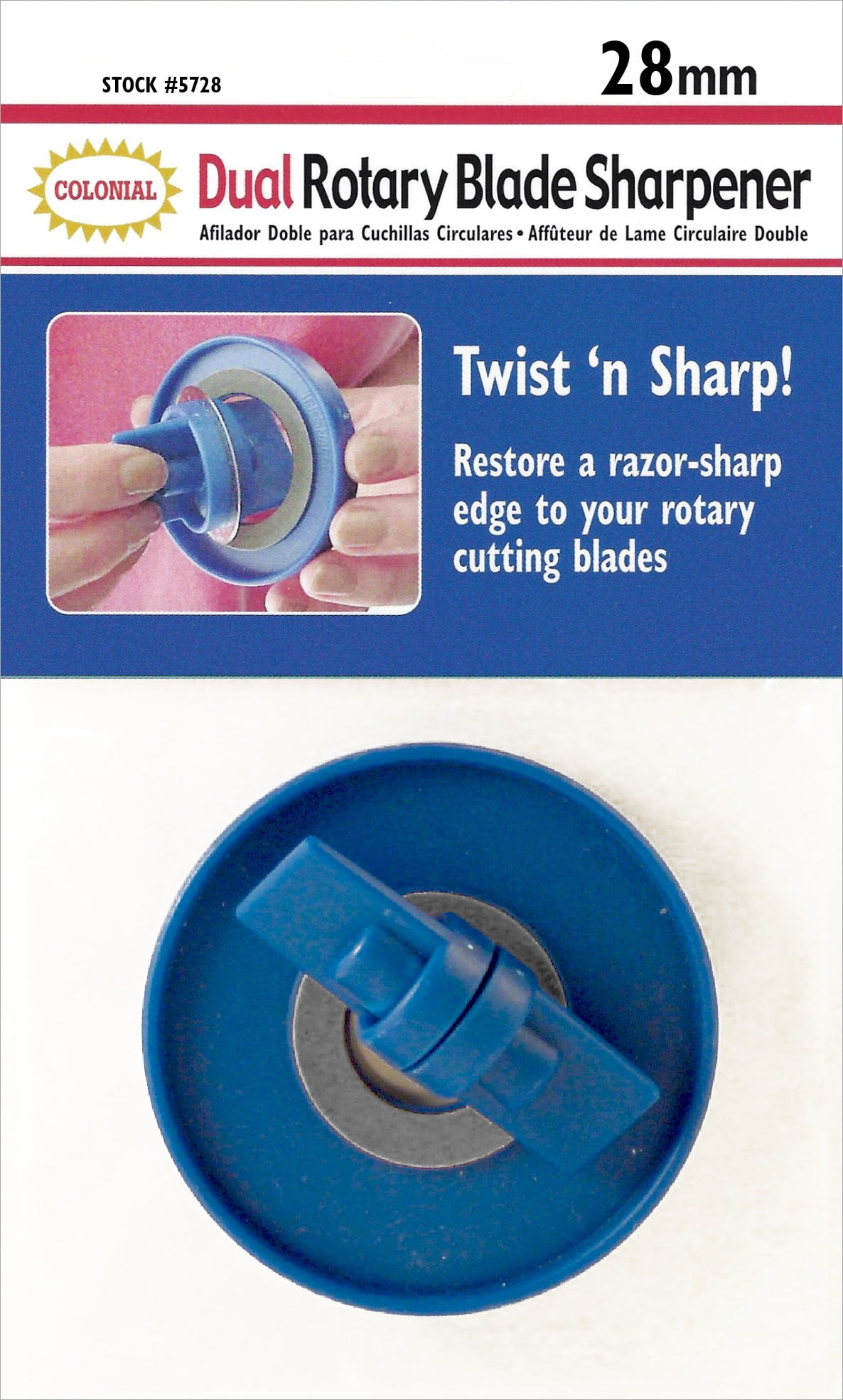 Rotary Blade SharpenerFor 28mm Blades, Pk 1, Colonial Needle