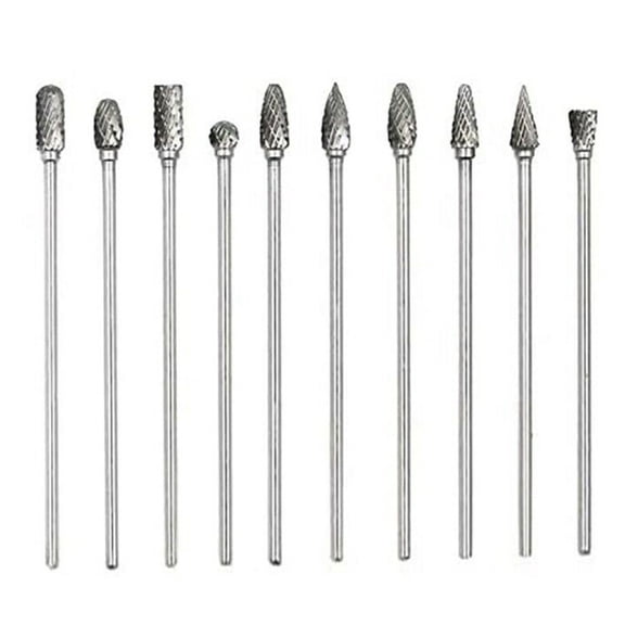 Rotary Burrs Reliable Set of 10 4 Inch Tungsten Carbide Rotary Burrs High Hardness 1/4 Inch Cutting Edge Diameter