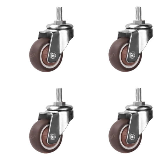 Rotary Caster Wheels 4pcs Threaded Stem Wheel Swivel 360 Degree Furniture Children's Bed Moving Noiseless Castor With Brake ,Reliable